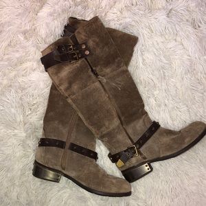 Tan suede boots